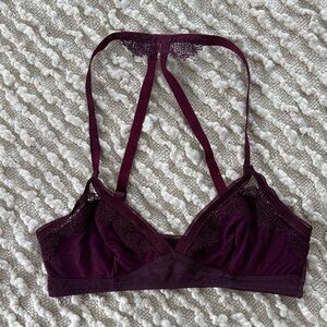 Topshop Lace Bralette in Deep Burgundy size 2